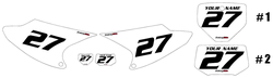 2008-2014 Honda CRF230 F White Pre-Printed Background - Black Numbers by Factory Ride 2008-2014 Honda CRF230 F White Pre-Printed Background - Black Numbers by Factory Ride