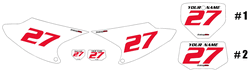 2008-2014 Honda CRF230F Pre-Printed Backgrounds White - Red Numbers by FactoryRide 2008-2014 Honda CRF230F Pre-Printed Backgrounds White - Red Numbers by FactoryRide
