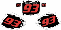 1993-1994 Honda CR125 Pre-Printed Backgrounds Black - White Shock - Red Numbers by FactoryRide 1993-1994 Honda CR125 Pre-Printed Backgrounds Black - White Shock - Red Numbers by FactoryRide