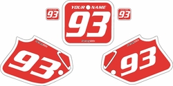 1993-1994 Honda CR125 Pre-Printed Backgrounds Red - White Bold Pinstripe by FactoryRide 1993-1994 Honda CR125 Pre-Printed Backgrounds Red - White Bold Pinstripe by FactoryRide