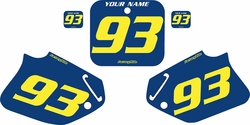Fits Honda CR125 1993-1994 Blue Pre-Printed Backgrounds - Yellow Numbers by FactoryRide Fits Honda CR125 1993-1994 Blue Pre-Printed Backgrounds - Yellow Numbers by FactoryRide