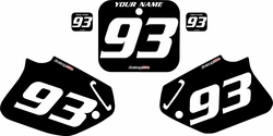 1993-1994 Honda CR125 Custom Black Pre-Printed Background - White Numbers by Factory Ride 1993-1994 Honda CR125 Custom Black Pre-Printed Background - White Numbers by Factory Ride