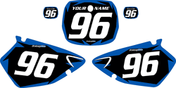 1996-1999 Yamaha YZ125 Custom Pre-Printed Background Black - Blue Shock Series by Factory Ride 1996-1999 Yamaha YZ125 Custom Pre-Printed Background Black - Blue Shock Series by Factory Ride