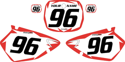 1996-1999 Yamaha YZ125 Custom Pre-Printed Background White - Red Shock Series by Factory Ride 1996-1999 Yamaha YZ125 Custom Pre-Printed Background White - Red Shock Series by Factory Ride