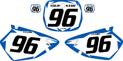 1996-1999 Yamaha YZ125 Custom Pre-Printed Background White - Blue Shock Series by Factory Ride 1996-1999 Yamaha YZ125 Custom Pre-Printed Background White - Blue Shock Series by Factory Ride