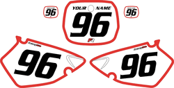 1996-1999 Yamaha YZ125 Custom Pre-Printed Background White - Red Bold Pinstripe by Factory Ride 1996-1999 Yamaha YZ125 Custom Pre-Printed Background White - Red Bold Pinstripe by Factory Ride