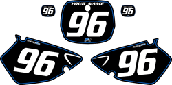 1996-1999 Yamaha YZ125 Custom Pre-Printed Background Black - Blue Pinstripe by Factory Ride 1996-1999 Yamaha YZ125 Custom Pre-Printed Background Black - Blue Pinstripe by Factory Ride