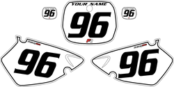 1996-1999 Yamaha YZ125 Custom White Pre-Printed Background - Black Pinstripe by Factory Ride 1996-1999 Yamaha YZ125 Custom White Pre-Printed Background - Black Pinstripe by Factory Ride