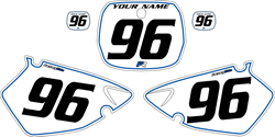 1996-1999 Yamaha YZ125 Custom Pre-Printed Background White - Blue Pinstripe by Factory Ride 1996-1999 Yamaha YZ125 Custom Pre-Printed Background White - Blue Pinstripe by Factory Ride