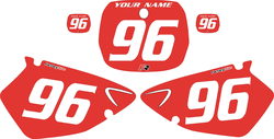 1996-1999 Yamaha YZ125 Custom Pre-Printed Background Red - White Numbers by Factory Ride 1996-1999 Yamaha YZ125 Custom Pre-Printed Background Red - White Numbers by Factory Ride