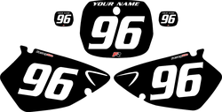 1996-1999 Yamaha YZ125 Custom Black Pre-Printed Background - White Numbers by Factory Ride 1996-1999 Yamaha YZ125 Custom Black Pre-Printed Background - White Numbers by Factory Ride