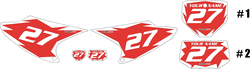 2008-2014 Honda CRF150-F Pre-Printed Backgrounds Red - White Shock Series by FactoryRide 2008-2014 Honda CRF150-F Pre-Printed Backgrounds Red - White Shock Series by FactoryRide