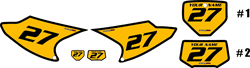 Honda CRF150 "F" 2008-2014 Pre-Printed Backgrounds Yellow - Black Bold Pinstripe by FactoryRide Honda CRF150 "F" 2008-2014 Pre-Printed Backgrounds Yellow - Black Bold Pinstripe by FactoryRide