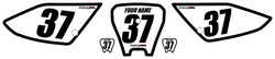 2004-2010 Honda CRF100 Custom White Pre-Printed Background - Black Bold Pinstripe by Factory Ride 2004-2010 Honda CRF100 Custom White Pre-Printed Background - Black Bold Pinstripe by Factory Ride