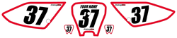 2004-2010 Honda CRF100 Pre-Printed Backgrounds White - Red Bold Pinstripe by FactoryRide 2004-2010 Honda CRF100 Pre-Printed Backgrounds White - Red Bold Pinstripe by FactoryRide
