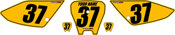 2004-2010 Honda CRF100 Pre-Printed Backgrounds Yellow - Black Pinstripe by FactoryRide 2004-2010 Honda CRF100 Pre-Printed Backgrounds Yellow - Black Pinstripe by FactoryRide