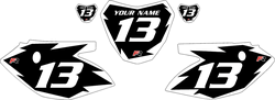 2008-2023 Yamaha TTR110 Black Pre-Printed Background - White Shock Series by Factory Ride 2008-2023 Yamaha TTR110 Black Pre-Printed Background - White Shock Series by Factory Ride