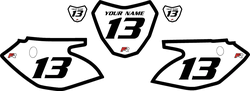 2008-2023 Yamaha TTR110 White Pre-Printed Background - Black Bold Pinstripe by Factory Ride 2008-2023 Yamaha TTR110 White Pre-Printed Background - Black Bold Pinstripe by Factory Ride