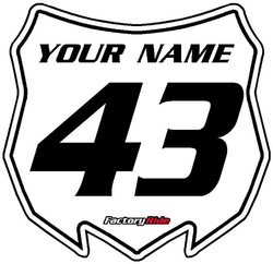 Factory Ride Kawasaki Mini Plate Decals - White backgrounds with Black Pinstripe Factory Ride Kawasaki Mini Plate Decals - White backgrounds with Black Pinstripe