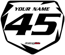 Factory Ride Suzuki Mini Plate Decals - White backgrounds with Black Shock Series Factory Ride Suzuki Mini Plate Decals - White backgrounds with Black Shock Series