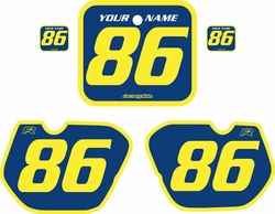 Fits Honda CR500 1985-1986 Blue Pre-Printed Backgrounds - Yellow Bold Pinstripe by FactoryRide Fits Honda CR500 1985-1986 Blue Pre-Printed Backgrounds - Yellow Bold Pinstripe by FactoryRide