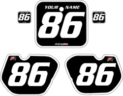 1985-1986 Honda CR500 Pre-Printed Backgrounds Black - White Bold Pinstripe by FactoryRide 1985-1986 Honda CR500 Pre-Printed Backgrounds Black - White Bold Pinstripe by FactoryRide