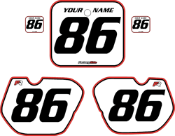 1985-1986 Honda CR500 Pre-Printed Backgrounds White - Red Pro Pinstripe by FactoryRide 1985-1986 Honda CR500 Pre-Printed Backgrounds White - Red Pro Pinstripe by FactoryRide