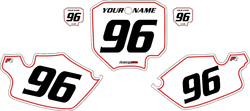 1996-2002 Honda CR80 White Pre-Printed Background - Red Pinstripe by FactoryRide 1996-2002 Honda CR80 White Pre-Printed Background - Red Pinstripe by FactoryRide