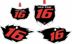 Yamaha WR250F 2015-2019 Black Pre-Printed Backgrounds - White Shock - Red Number by FactoryRide Yamaha WR250F 2015-2019 Black Pre-Printed Backgrounds - White Shock - Red Number by FactoryRide