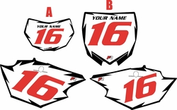 Yamaha WR250F 2015-2019 Custom White Pre-Printed Backgrounds - Black Shock - Red Number by FactoryRide Yamaha WR250F 2015-2019 Custom White Pre-Printed Backgrounds - Black Shock - Red Number by FactoryRide