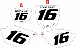 Yamaha WR250F 2015-2019 White Pre-Printed Backgrounds - Black Numbers by FactoryRide Yamaha WR250F 2015-2019 White Pre-Printed Backgrounds - Black Numbers by FactoryRide