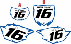 Yamaha WR250F 2015-2019 White Pre-Printed Backgrounds - Blue Shock by FactoryRide Yamaha WR250F 2015-2019 White Pre-Printed Backgrounds - Blue Shock by FactoryRide