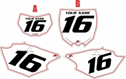 Yamaha WR250F 2015-2019 White Pre-Printed Backgrounds - Red Pinstripe by FactoryRide Yamaha WR250F 2015-2019 White Pre-Printed Backgrounds - Red Pinstripe by FactoryRide