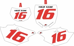 Yamaha WR250F 2015-2019 White Pre-Printed Backgrounds - Red Numbers by FactoryRide Yamaha WR250F 2015-2019 White Pre-Printed Backgrounds - Red Numbers by FactoryRide