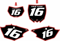 Yamaha WR250F 2015-2019 Black Pre-Printed Backgrounds - Red Bold Pinstripe by FactoryRide Yamaha WR250F 2015-2019 Black Pre-Printed Backgrounds - Red Bold Pinstripe by FactoryRide