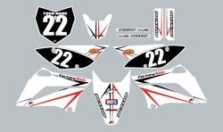2010-2023 Kawasaki KLX110 Full Graphics Kit - White with Red and Black Arrows by Factory Ride 2010-2023 Kawasaki KLX110 Full Graphics Kit - White with Red and Black Arrows by Factory Ride