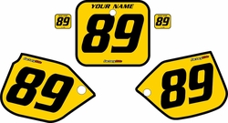 1989-1990 Honda CR125 Pre-Printed Backgrounds Yellow - Black Bold Pinstripe by FactoryRide 1989-1990 Honda CR125 Pre-Printed Backgrounds Yellow - Black Bold Pinstripe by FactoryRide