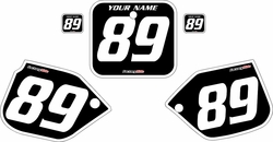 1989-1990 Honda CR125 Custom Black Pre-Printed Background - White Bold Pinstripe by Factory Ride 1989-1990 Honda CR125 Custom Black Pre-Printed Background - White Bold Pinstripe by Factory Ride