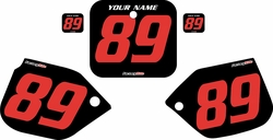 1989-1990 Honda CR125 Pre-Printed Backgrounds Black - Red Numbers by FactoryRide 1989-1990 Honda CR125 Pre-Printed Backgrounds Black - Red Numbers by FactoryRide