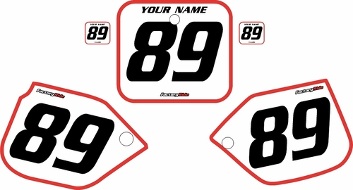 1989-1990 Honda CR125 White Pre-Printed Background - Red Bold Pinstripe by FactoryRide