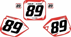 1989-1990 Honda CR500 Pre-Printed Backgrounds White - Red Shock Series by FactoryRide 1989-1990 Honda CR500 Pre-Printed Backgrounds White - Red Shock Series by FactoryRide