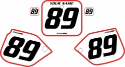 1989-1990 Honda CR500 Pre-Printed Backgrounds White - Red Bold Pinstripe by FactoryRide 1989-1990 Honda CR500 Pre-Printed Backgrounds White - Red Bold Pinstripe by FactoryRide