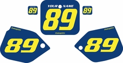 Fits Honda CR500 1987-1988 Blue Pre-Printed Backgrounds - Yellow Numbers by FactoryRide Fits Honda CR500 1987-1988 Blue Pre-Printed Backgrounds - Yellow Numbers by FactoryRide
