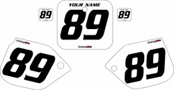 1989-1990 Honda CR500 Pre-Printed Backgrounds White - Black Numbers by FactoryRide 1989-1990 Honda CR500 Pre-Printed Backgrounds White - Black Numbers by FactoryRide