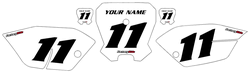 2011-2016 Honda CRF100 White Pre-Printed Background - Black Numbers by FactoryRide 2011-2016 Honda CRF100 White Pre-Printed Background - Black Numbers by FactoryRide