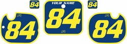 Fits Honda CR125 1984 Blue Pre-Printed Backgrounds - Yellow Bold Pinstripe by FactoryRide Fits Honda CR125 1984 Blue Pre-Printed Backgrounds - Yellow Bold Pinstripe by FactoryRide
