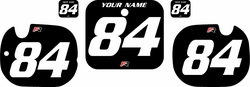 1984 Honda CR125 Black Pre-Printed Backgrounds - White Numbers by Factory Ride 1984 Honda CR125 Black Pre-Printed Backgrounds - White Numbers by Factory Ride