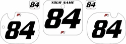 1984 Honda CR125 White Pre-Printed Backgrounds - Black Numbers by Factory Ride 1984 Honda CR125 White Pre-Printed Backgrounds - Black Numbers by Factory Ride