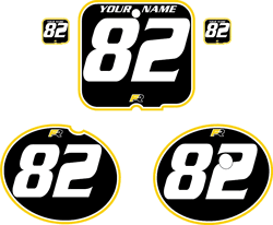 1981 Suzuki RM250 Black Pre-Printed Backgrounds - Yellow Pro Pinstripe by FactoryRide 1981 Suzuki RM250 Black Pre-Printed Backgrounds - Yellow Pro Pinstripe by FactoryRide