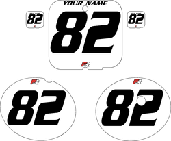 1981 Suzuki RM250 White Pre-Printed Backgrounds - Black Numbers by FactoryRide 1981 Suzuki RM250 White Pre-Printed Backgrounds - Black Numbers by FactoryRide